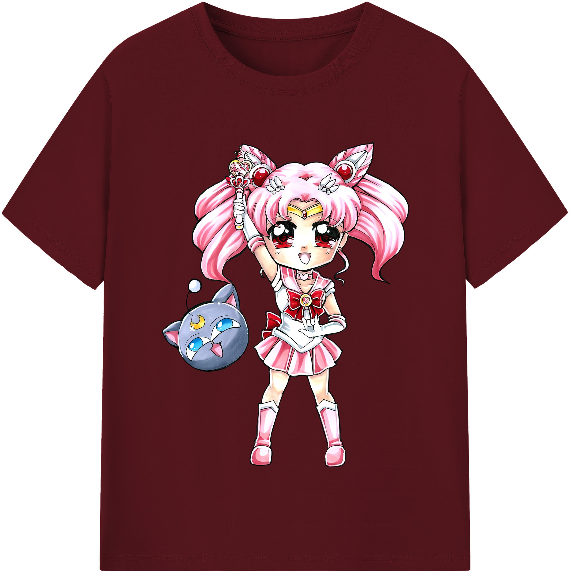 （画像用） 美少女戦士セーラームーン ちびうさ Sailor Moon Chibiusa Tsukino Usagi Small Lady Serenity 綿100％半袖Tシャツ（フロントプリント）